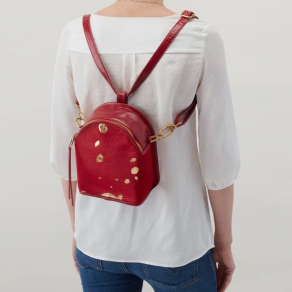 HOBO - Host  Purse Leather ‎ Red and Gold Leaf NWT - Picture 2 of 8